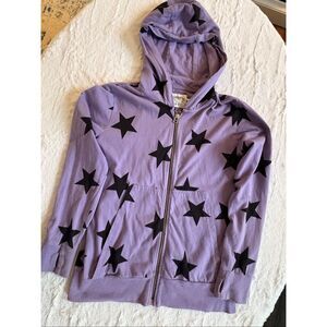 Nununu Kids Star Print Zip Hoodie Purple Size 10–11